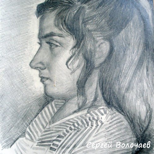 271_ Портрет дочери.1972г. Бум. кар., 42х60 см