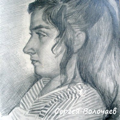 271_ Портрет дочери.1972г. Бум. кар., 42х60 см